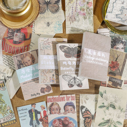 CAWPURI Past Notes Series Hand Account Material Paper Cute Retro Non-sticky Stickers 60 Material Books Wholesale