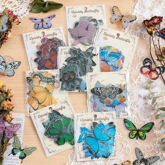 CAWPURI Variety Butterfly Stickers – 40PCS Cute Waterproof PVC for Crafts