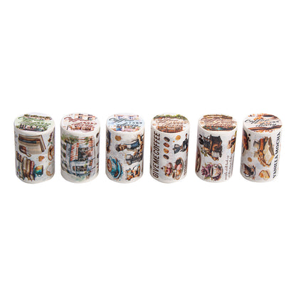 Coffee Theme Handbook Tape – 6 Rolls of Caffeinated Designs
