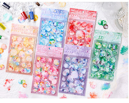 CAWPURI Glazed Sugar Heart Stickers – 4PCS Waterproof PET for Handbooks & DIY