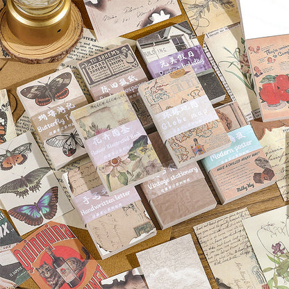 CAWPURI Past Notes Series Hand Account Material Paper Cute Retro Non-sticky Stickers 60 Material Books Wholesale