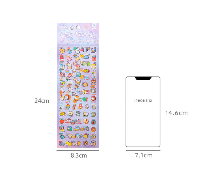 CAWPURI Fun Market Cute Cartoon Handbook Stickers – 20 Adorable Designs