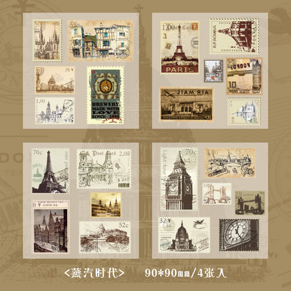 CAWPURI merchandise human messenger hand account sticker cute retro children's hand account sticker whole package set material wholesale