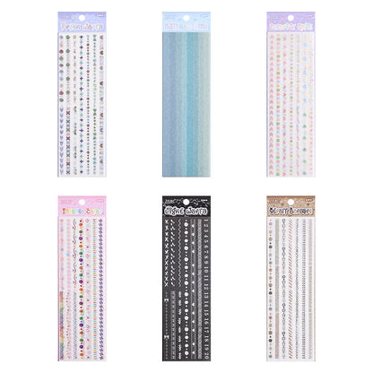 CAWPURI Boundary Guard Strip Stickers – 6Pcs Washi Paper Cut Film for Handbooks