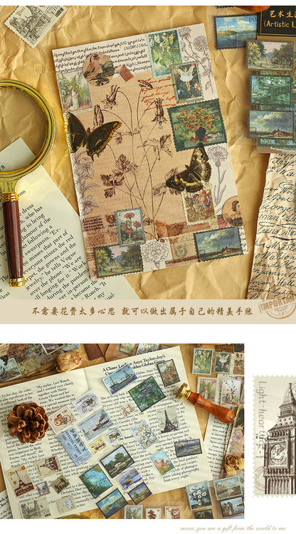 CAWPURI merchandise human messenger hand account sticker cute retro children's hand account sticker whole package set material wholesale