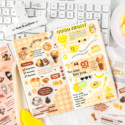 CAWPURI Autumn Letters Cut Film Stickers – 4Pcs Waterproof PET for Handbooks