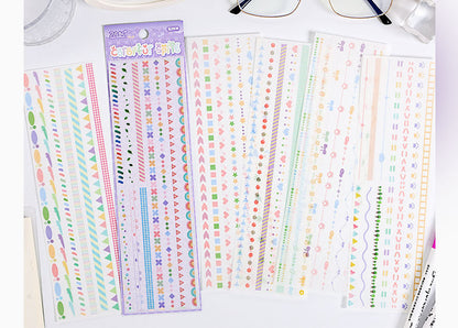 CAWPURI Boundary Guard Strip Stickers – 6Pcs Washi Paper Cut Film for Handbooks