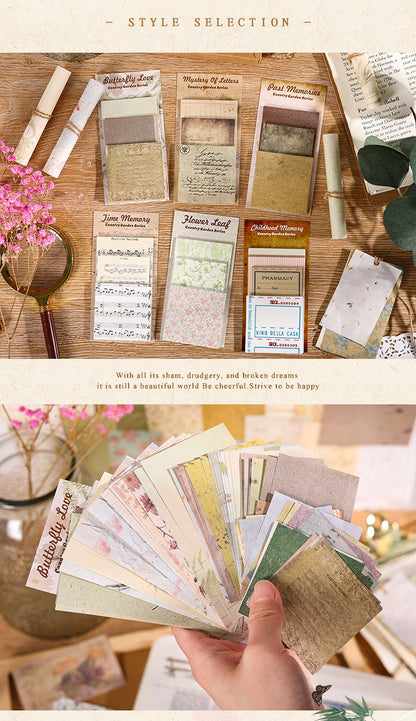 CAWPURI Country Garden Handbook Stickers – 60 Sheets, 6 Retro Styles