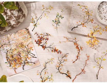CAWPURI Chun Yu Muye Sticker Pack – 20PCS Floral Delights