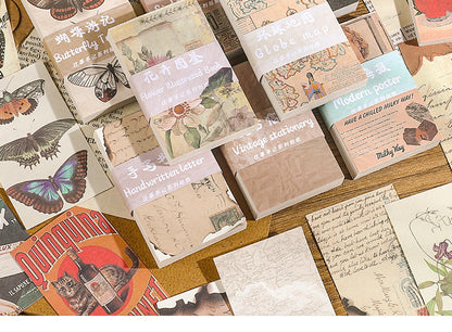 CAWPURI Past Notes Series Hand Account Material Paper Cute Retro Non-sticky Stickers 60 Material Books Wholesale