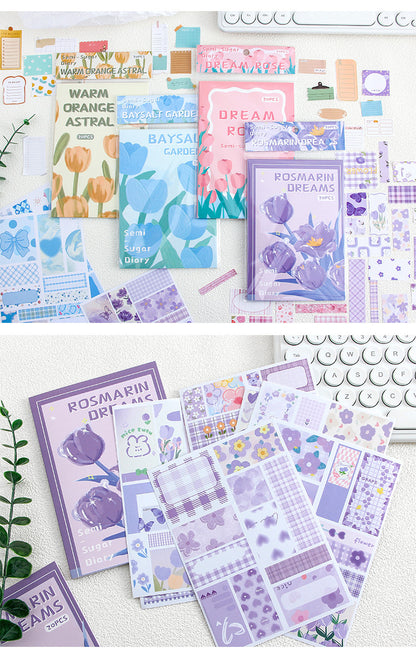 CAWPURI Half - Sugar Diary Handbook Sticker Book – 30 Adorable Designs