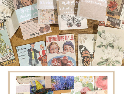 CAWPURI Past Notes Series Hand Account Material Paper Cute Retro Non-sticky Stickers 60 Material Books Wholesale