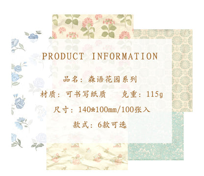 CAWPURI Senyu Garden Material Book – 100 Retro Flower Stickers for Handbooks