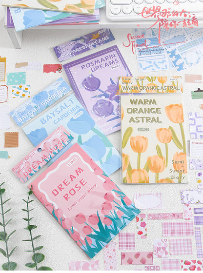 CAWPURI Half - Sugar Diary Handbook Sticker Book – 30 Adorable Designs