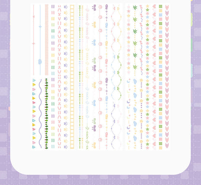 CAWPURI Boundary Guard Strip Stickers – 6Pcs Washi Paper Cut Film for Handbooks