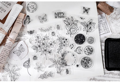 CAWPURI Retro Silicone Transparent Seal Stamp Set – DIY Handbook Decor