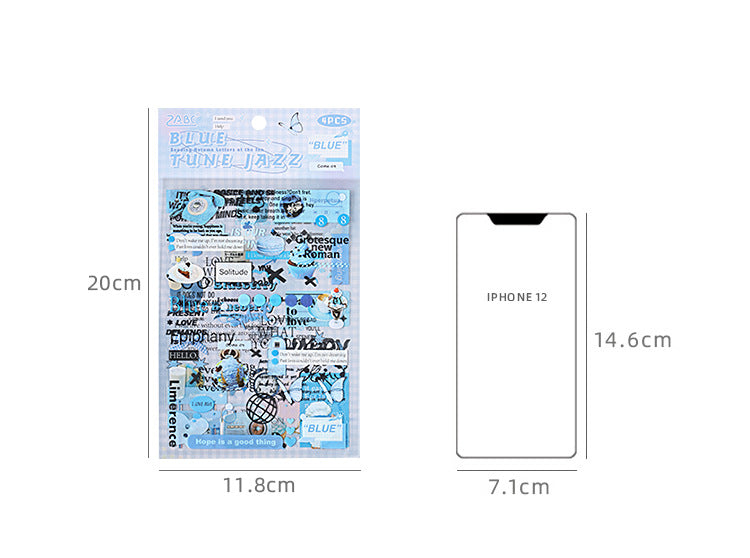 CAWPURI Autumn Letters Cut Film Stickers – 4Pcs Waterproof PET for Handbooks