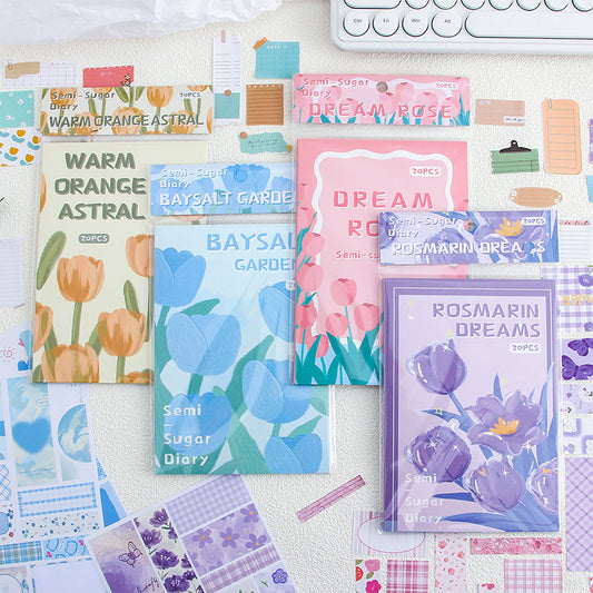 CAWPURI Half - Sugar Diary Handbook Sticker Book – 30 Adorable Designs