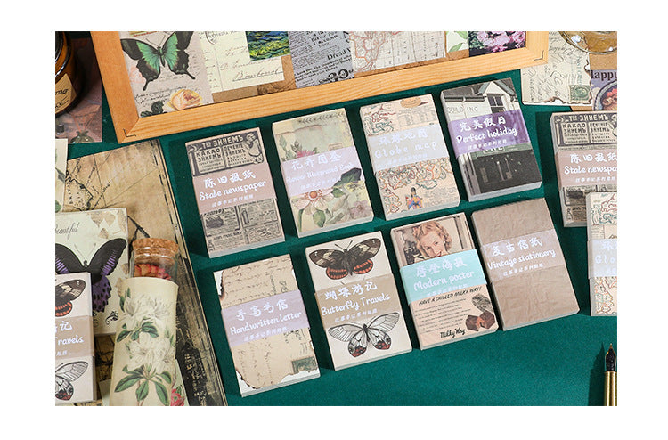 CAWPURI Past Notes Series Hand Account Material Paper Cute Retro Non-sticky Stickers 60 Material Books Wholesale