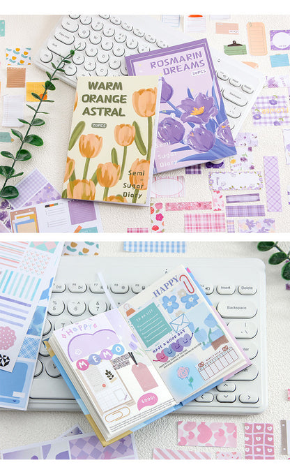 CAWPURI Half - Sugar Diary Handbook Sticker Book – 30 Adorable Designs