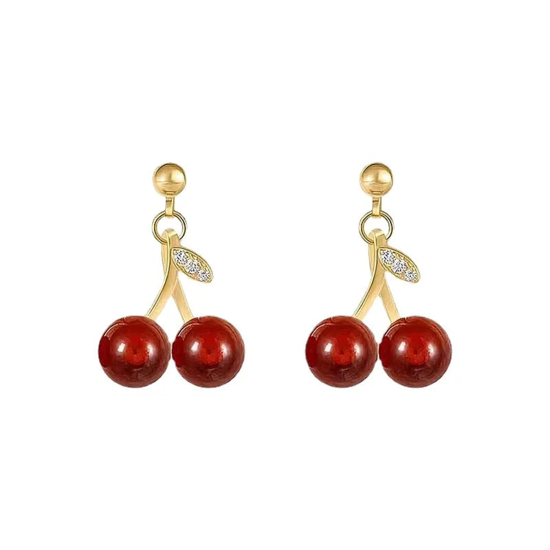 Trend Cute Cherry Fruit Shaped Drop Earrings