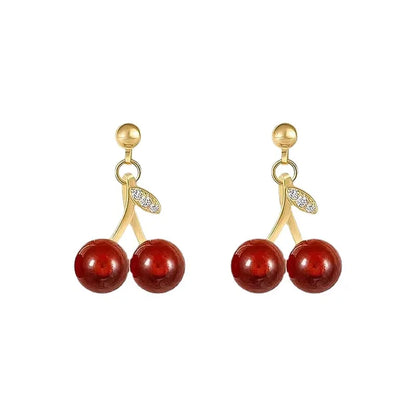 Trend Cute Cherry Fruit Shaped Drop Earrings