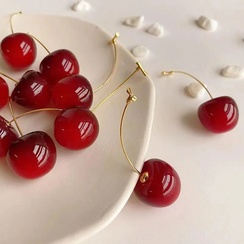 Small Fresh Sweet Lovely Cherry Cherries Cherries Earrings