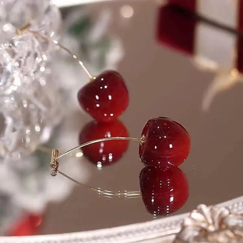 Small Fresh Sweet Lovely Cherry Cherries Cherries Earrings