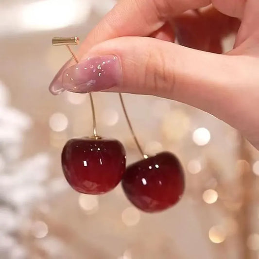 Small Fresh Sweet Lovely Cherry Cherries Cherries Earrings