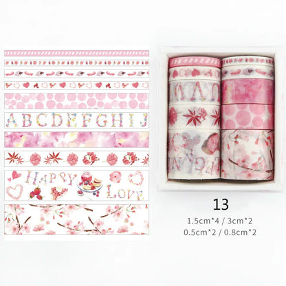 CAWPURI 26 Designs 10pcs/box Cute Cartoon Animals Washi Tapes Scrapbooking DIY Deco Creative Japanese Kawaii Masking Tapes