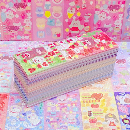 CAWPURI Kawaii Stickers for Kids Cute Stationary Aesthetic Diary Decoration Art Supplies Stickers for Scrapbooking Lot Korean Paper Desk