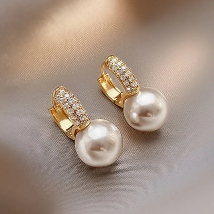 Light Luxury Simple Classic Pearl Drop Earrings