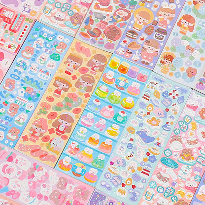 CAWPURI 200p Kawaii Stickers for Kids Cute Stationary Aesthetic Diary Decoration Art Supplies Stickers for Scrapbooking Lot Korean Paper