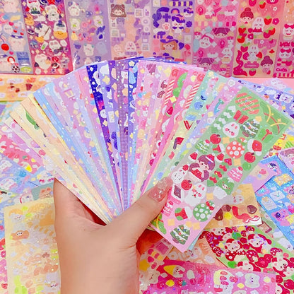 CAWPURI 200p Kawaii Stickers for Kids Cute Stationary Aesthetic Diary Decoration Art Supplies Stickers for Scrapbooking Lot Korean Paper