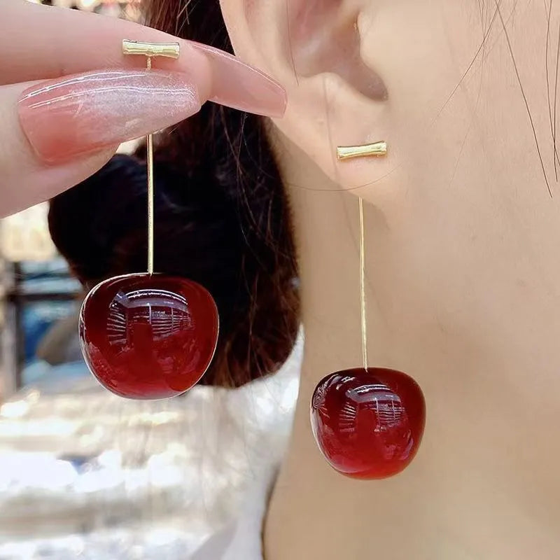 Small Fresh Sweet Lovely Cherry Cherries Cherries Earrings