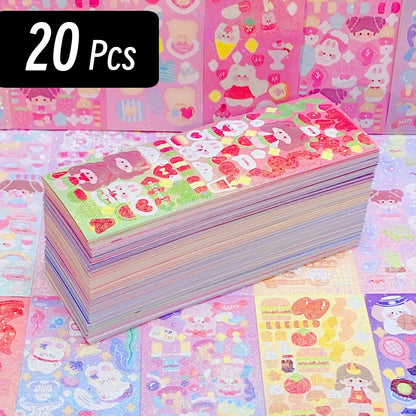 CAWPURI 200p Kawaii Stickers for Kids Cute Stationary Aesthetic Diary Decoration Art Supplies Stickers for Scrapbooking Lot Korean Paper