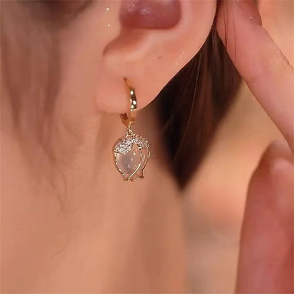 Elegant Delicate Zircon Tulip Flower Earrings