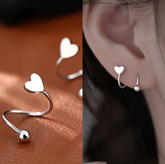 1Pcs Stainless Steel Screw Ball Star Heart Ear Bone Ear Buckle Rotating Wave Mini Stud Earrings