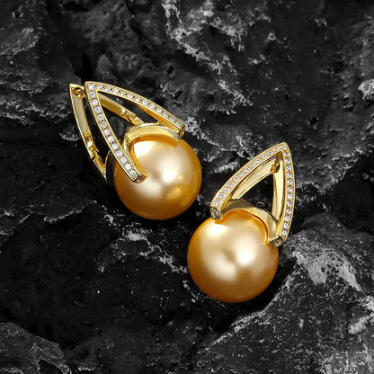 Heavy Pearl Zircon Luxury Fashion Earrings for Ladies Female