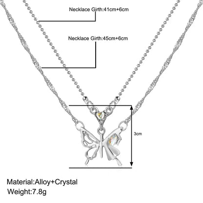 Y2K Crystal Butterfly Pendant Necklace