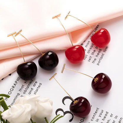 Small Fresh Sweet Lovely Cherry Cherries Cherries Earrings