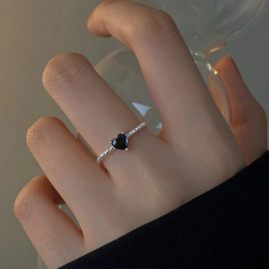 Simple Heart Open Ring Cute Finger Ring