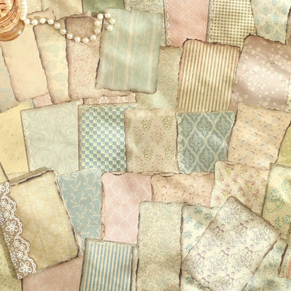 CAWPURI 50 Sheets Vintage Lace Scrapbook Paper Pack 50 Different Patterns Non-sticky Collage Paper for Journals Notebooks DIY Crafts