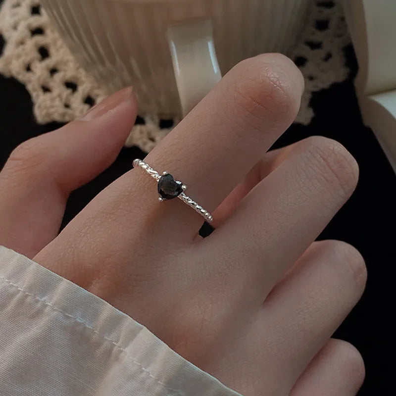 Simple Heart Open Ring Cute Finger Ring