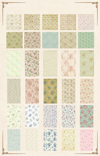 CAWPURI Country Garden Handbook Stickers – 60 Sheets, 6 Retro Styles