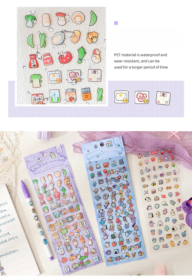 CAWPURI Fun Market Cute Cartoon Handbook Stickers – 20 Adorable Designs