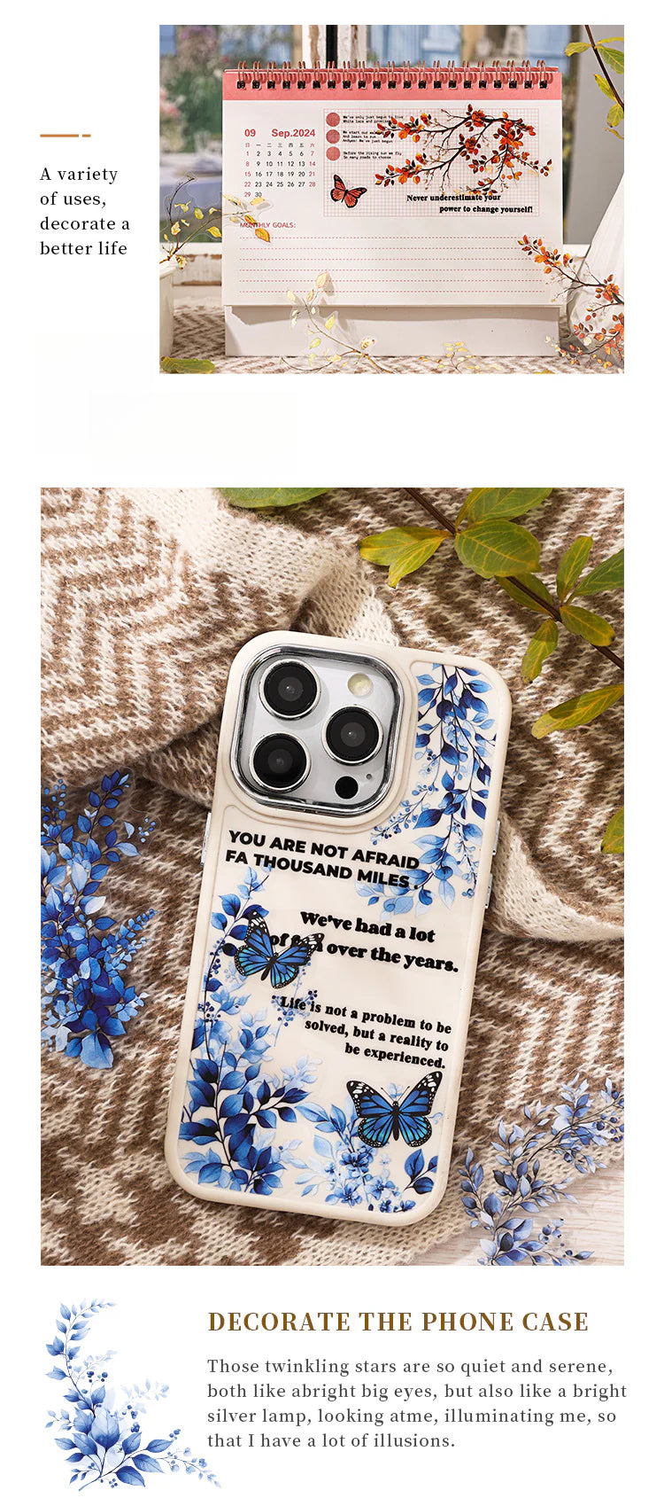 CAWPURI Chun Yu Muye Sticker Pack – 20PCS Floral Delights
