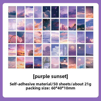 CAWPURI Starry Sky Sticker Book – 50PCS Adhesive Stickers for Handbooks & Crafts