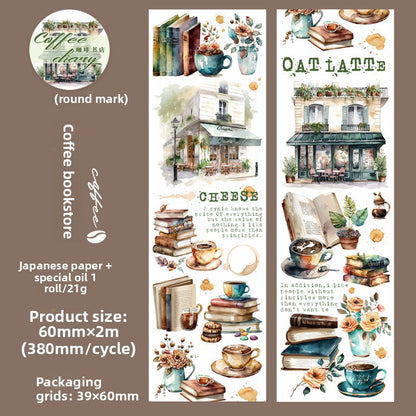 Coffee Theme Handbook Tape – 6 Rolls of Caffeinated Designs