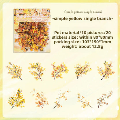 CAWPURI Chun Yu Muye Sticker Pack – 20PCS Floral Delights
